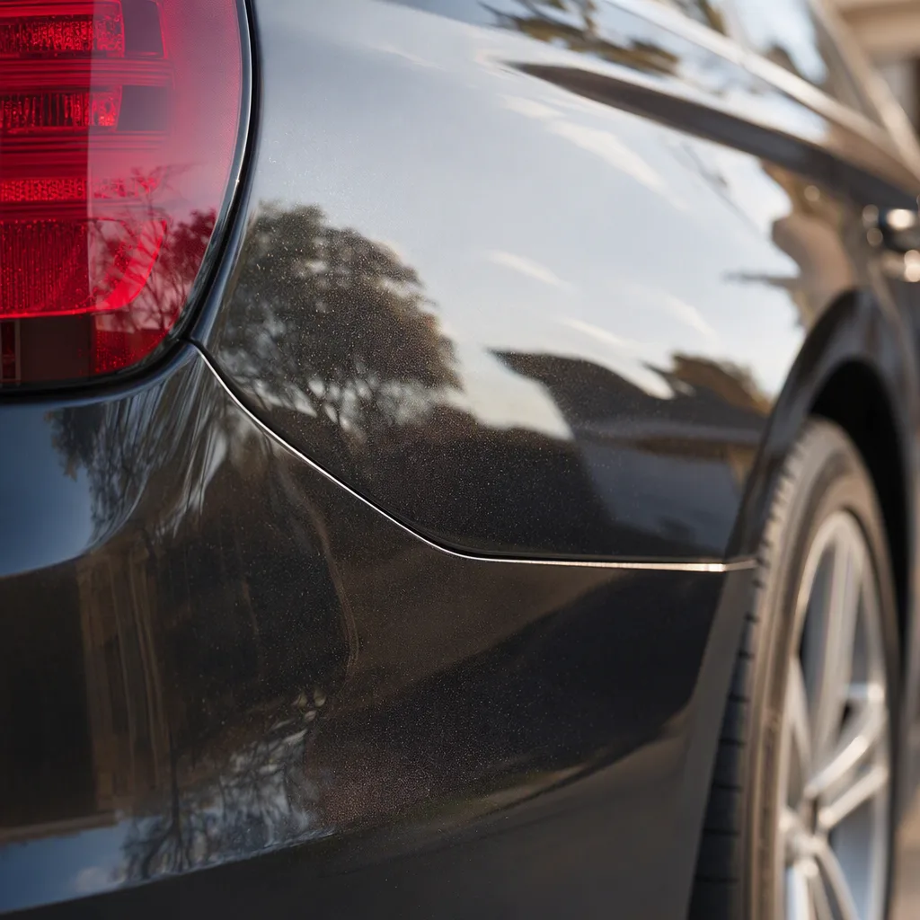 A tight detail of finished auto body repair work that came out well — clean, precise, shallow depth of field